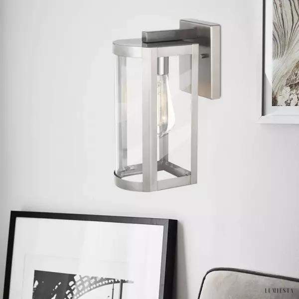 Lampka ścienna zewnętrzna stal nierdzewna klasyczny styl