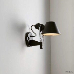 Czarna teleskopowa lampa ścienna obrotowa styl nowoczesny