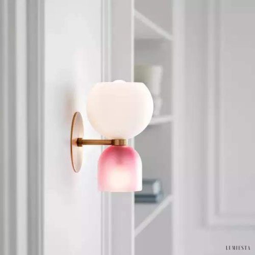 Lampa ścienna Edie i Betty w stylu nowoczesnym z szkła opalowego