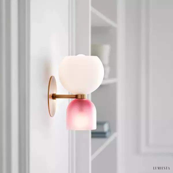 Lampa ścienna Edie i Betty w stylu nowoczesnym z szkła opalowego
