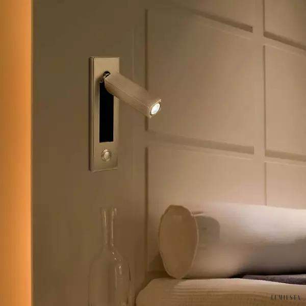 Lampa LED do czytania z regulowanym ramieniem ścienna