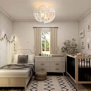 Lampy sufitowe w stylu rustykalnym z drewnianymi koralikami