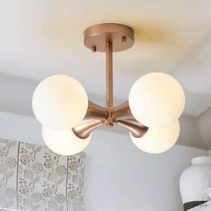 Lampa sufitowa metalowa w stylu Mid Century z globami