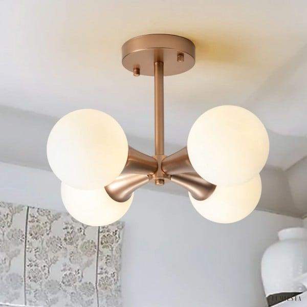 Lampa sufitowa metalowa w stylu Mid Century z globami