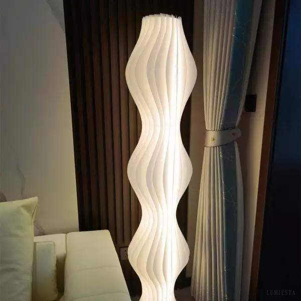 Nowoczesna lampa podłogowa z falistym wzorem LED 173 cm