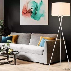 Nowoczesna lampa stojąca LED na trójnogu do salonu