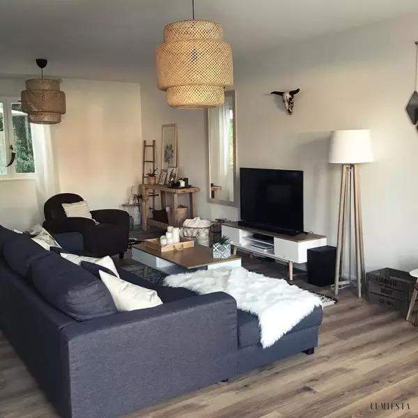 Bambusowa lampa wisząca w naturalnym stylu do wnętrz