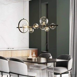 Stamj - Lampa wisząca liniowa z kulami szklanymi nowoczesny design
