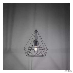 Lampa wisząca metalowa w stylu retro czarna oprawa