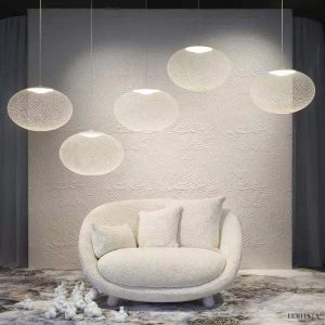 Lampa Wisząca Mesh Minimalistyczny Żyrandol w Kształcie Bańki