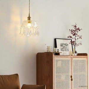 Nowoczesna lampa wisząca w kształcie misy z mosiądzu i szkła