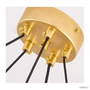 Lampa wisząca w kształcie gniazda ptaka czarna złota