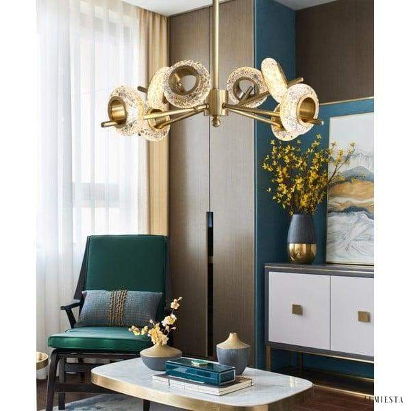 Lampa sufitowa LED z kryształowymi elementami w stylu nowoczesnym