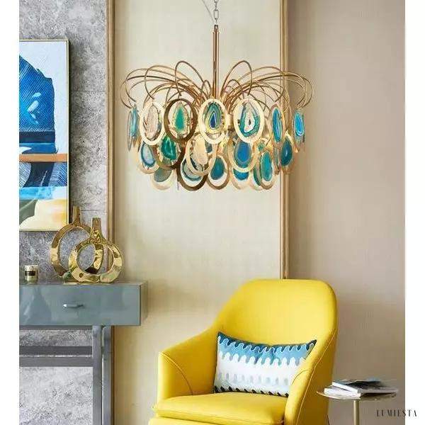 Luksusowa lampa wisząca z agatowymi akcentami