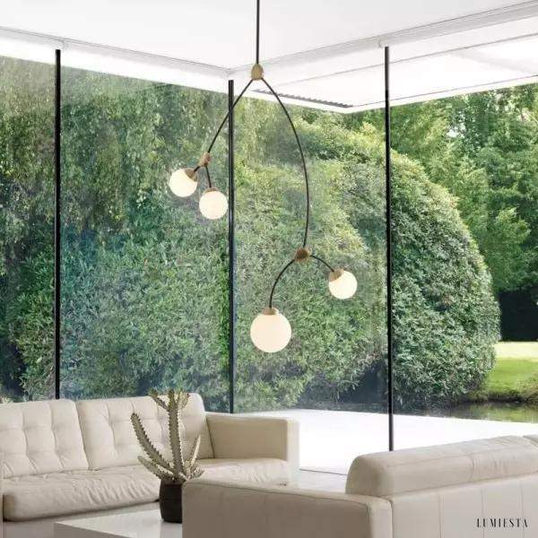 Lampa wisząca Ivy w egzotycznym stylu z dmuchanego szkła