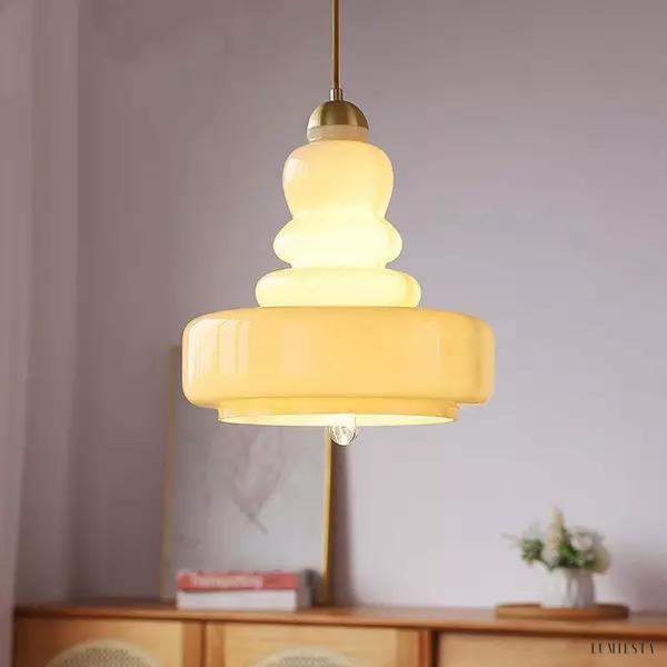 Wisząca lampa szklana Gourd w stylu vintage