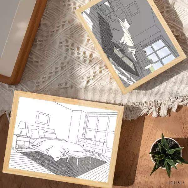 Lampka dekoracyjna z kreatywnym malowaniem styl minimalistyczny