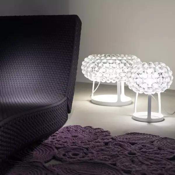 Lampa stołowa Caboche w stylu glamour z przezroczystym kloszem