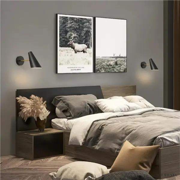 Nowoczesna industrialna lampa ścienna regulowana do sypialni