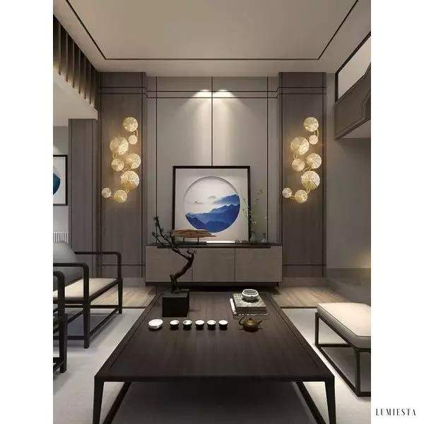 Lampa ścienna LED w kształcie liścia lotosu w stylu vintage