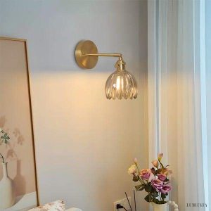 Tulip - kinkiet w stylu vintage z kloszem tulipanowym 12×16 cm