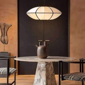 image_5-66.jpg Aria - Lampa wisząca bąbelkowa z tkaniny biało-czarna/brązowo-czarna, Ø40/50/60cm