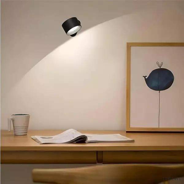 Nowoczesna rotacyjna lampa ścienna LED bezprzewodowa