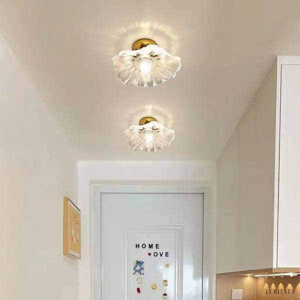 image_5-694.jpg Lampy sufitowe Lotus w kształcie kwiatu ze szkła retro, styl vintage, 1-punktowa