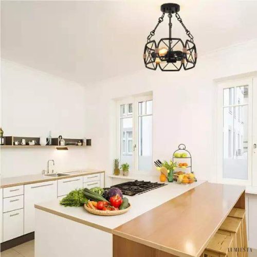 Metalowa lampa sufitowa w stylu retro industrialnym