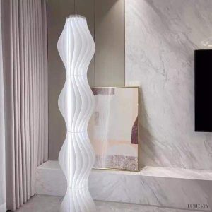 Nowoczesna lampa podłogowa z falistym wzorem LED 173 cm
