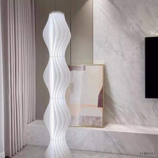 Nowoczesna lampa podłogowa z falistym wzorem LED 173 cm