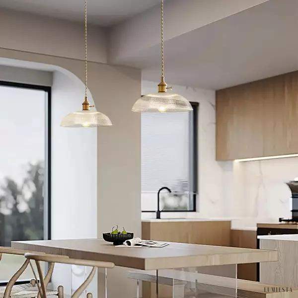 image_5-88.jpg Żebrowana lampa wisząca w stylu retro z mosiężnym kloszem