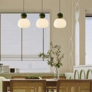 Lampa wisząca Art Deco w kremowym stylu Bauhaus, wielokolorowa, 1-punktowa, Ø16cm