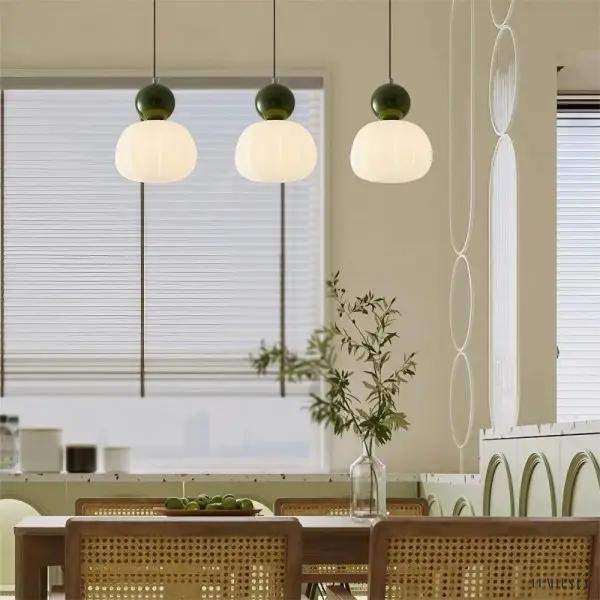 Lampa wisząca Art Deco w kremowym stylu Bauhaus, wielokolorowa, 1-punktowa, Ø16cm