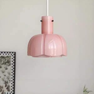 Szklana lampa wisząca Flower Bud w stylu średniowiecznym