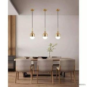 Lampa wisząca Niku złoty metalowy żyrandol szklany klosz