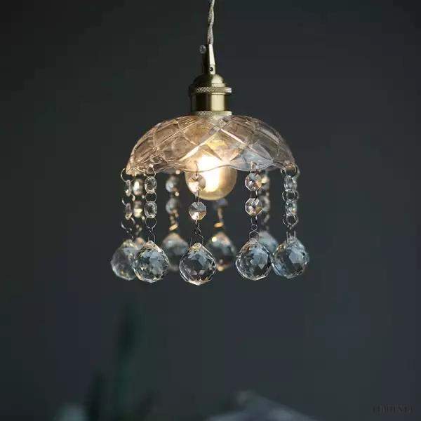 Nowoczesna lampa wisząca w kształcie misy z mosiądzu i szkła