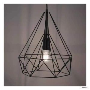 Lampa wisząca metalowa w stylu retro czarna oprawa