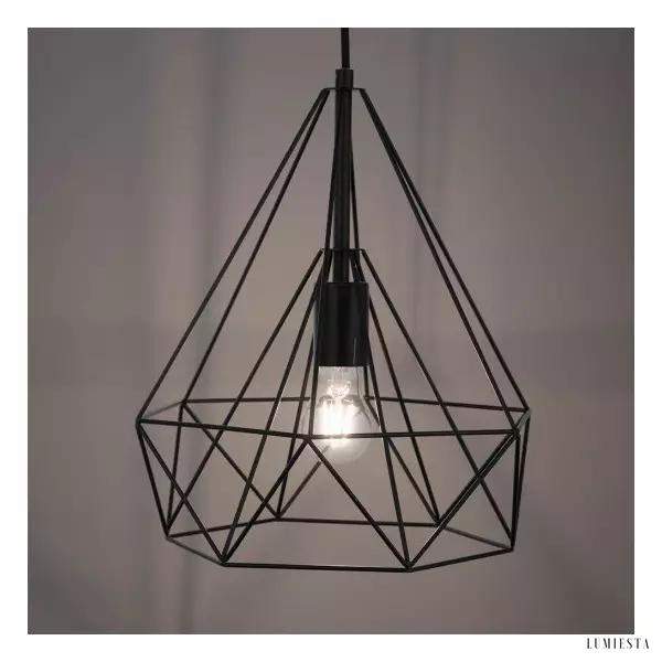 Lampa wisząca metalowa w stylu retro czarna oprawa