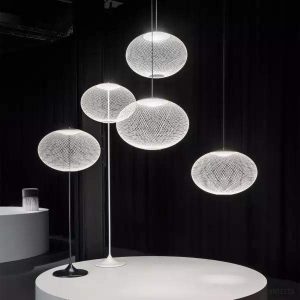 Lampa Wisząca Mesh Minimalistyczny Żyrandol w Kształcie Bańki