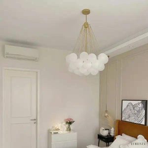 Savon - Żyrandol białe kule szklane - nowoczesny styl i elegancja - Ø40/60/80cm