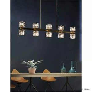 Lampa wisząca kryształowa w stylu minimalistycznym złota