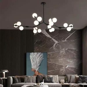 Nowoczesna lampa wisząca w stylu skandynawskim 12 głowic