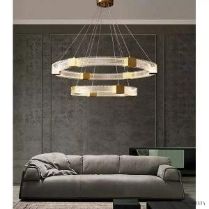 Lampa wisząca LED w kształcie równoległych pierścieni