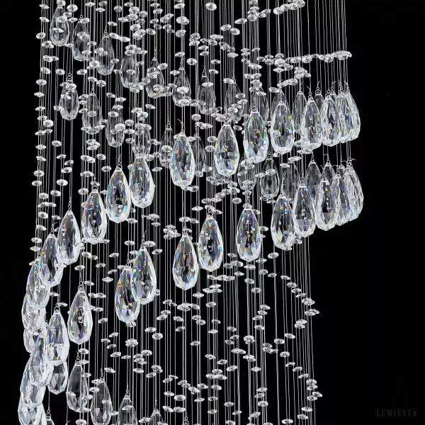 Luksusowa lampa wisząca kryształowa w stylu rotacyjnym