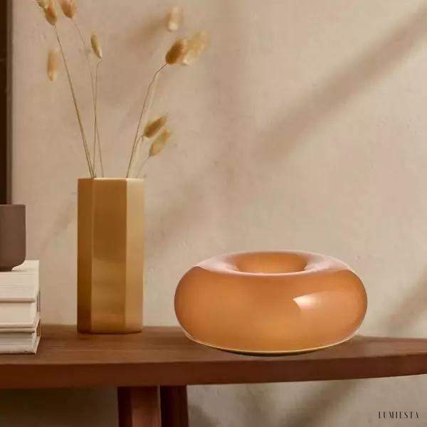 Nowoczesna okrągła lampa stołowa LED z dotykowym włącznikiem