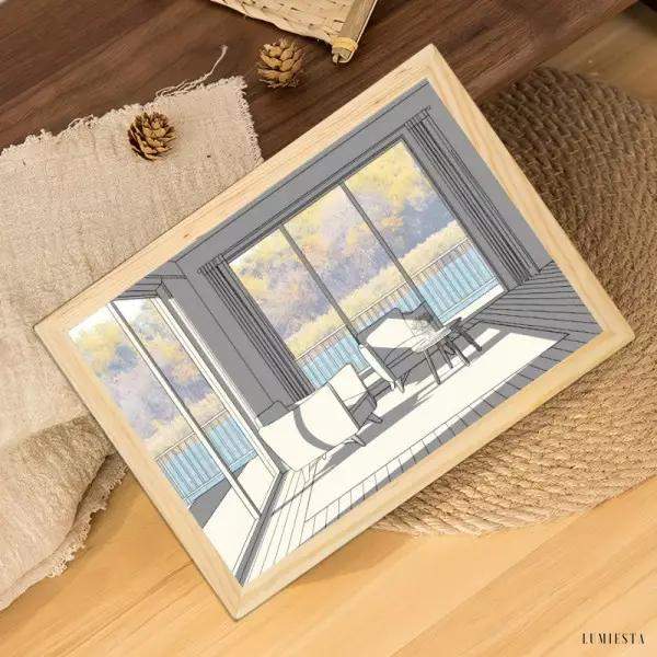 Lampka dekoracyjna z kreatywnym malowaniem styl minimalistyczny