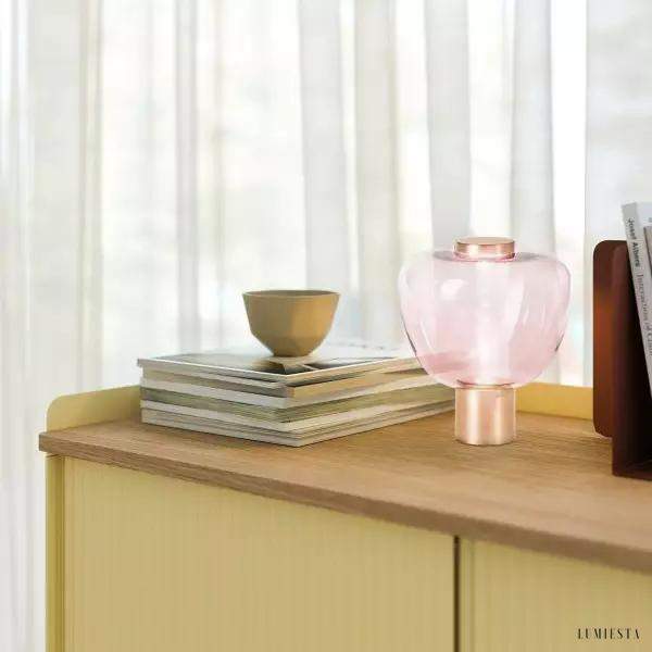 Lampka stołowa RIFLESSO szklana w kształcie bąbelka