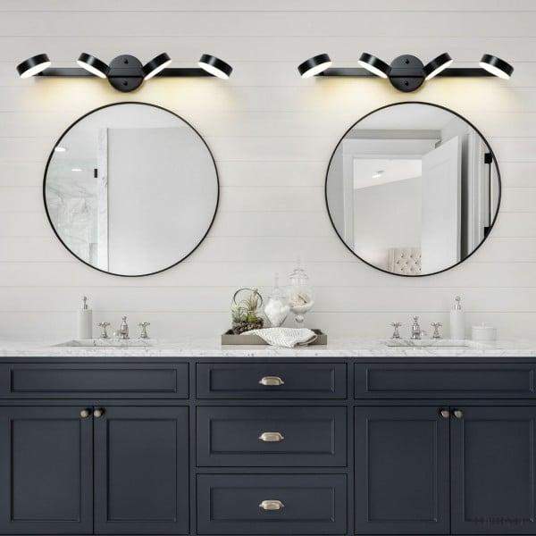 Nowoczesna lampa ścienna z regulowanymi okrągłymi kloszami