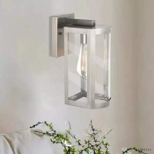 Lampka ścienna zewnętrzna stal nierdzewna klasyczny styl